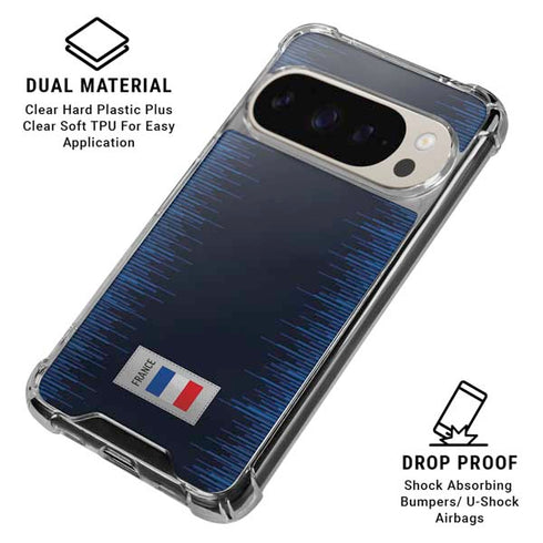 France Soccer Flag Pixel 9/9 Pro Clear Case